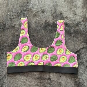 MeUndies Avocado Print UltraModal™ Core Scoop Bralette - Pink/Green - Size Large
